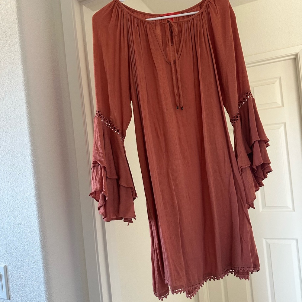 Chelsea & Violet Rust Long Sleeve Dress